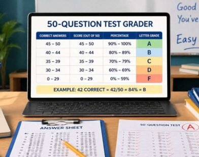 Easy Grader: 50-Question Grade Chart and Formula
