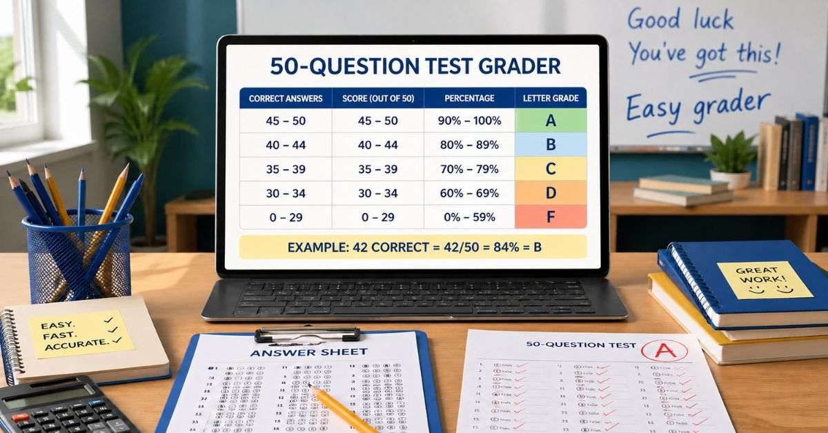 Easy Grader: 50-Question Grade Chart and Formula